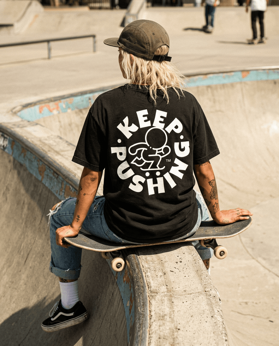 Keep Pushing — Apparel mockup designed by Keep Pushing Studio, Montreal