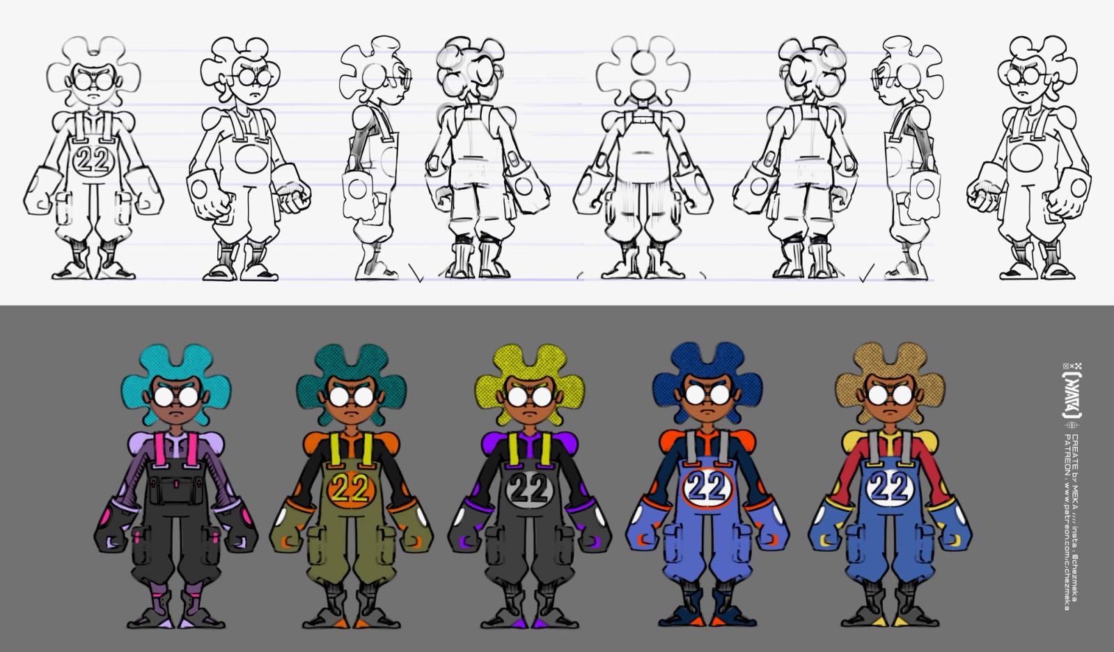 Nyara cast studies — Character design designed by Keep Pushing Studio, Montreal