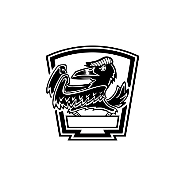 Crow crest — Badge designed by Keep Pushing Studio, Montreal