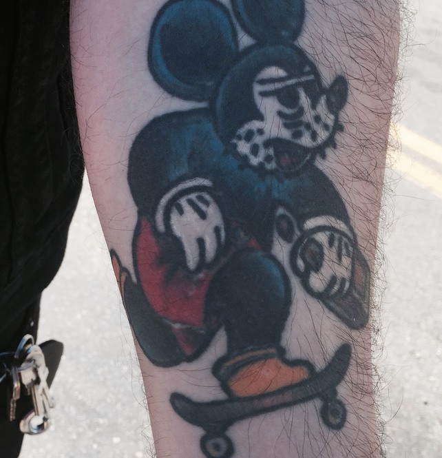 The character tattooed on a forearm