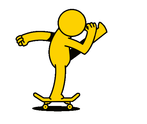 The Keep Pushing character pushing in a loop, animated