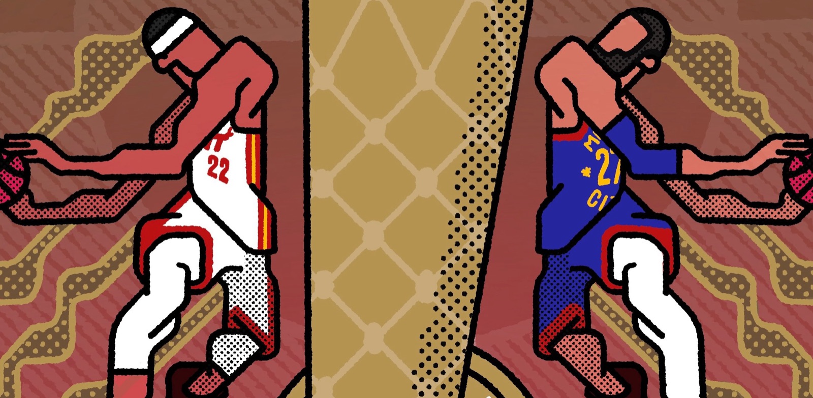 NBA Finals 2023 artwork — the trophy piece, detail band