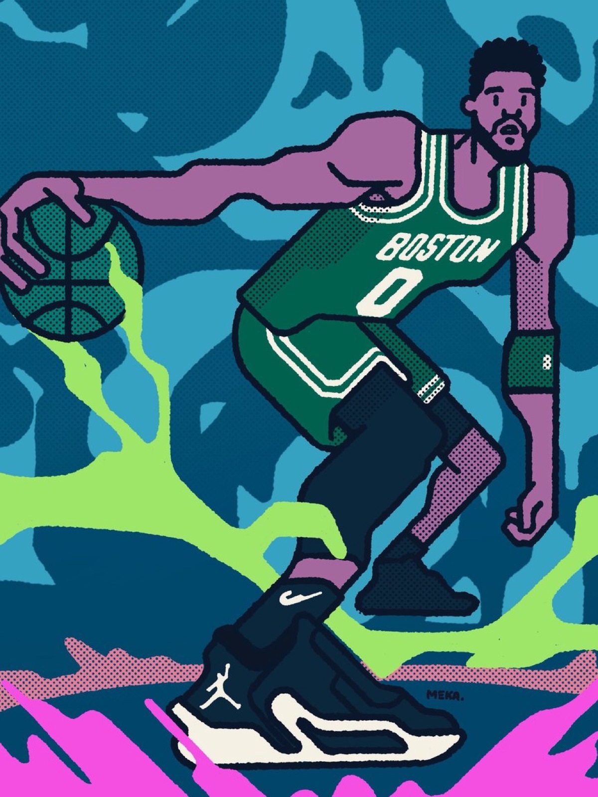 Conference Finals piece — Boston, print detail