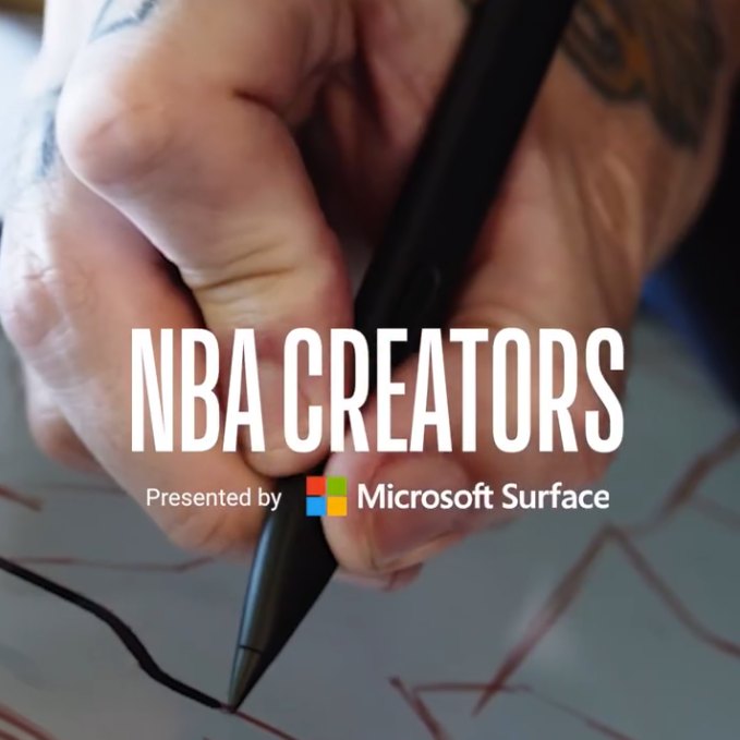 Drawing directly on the Surface Pro — the tablet the campaign was built to launch