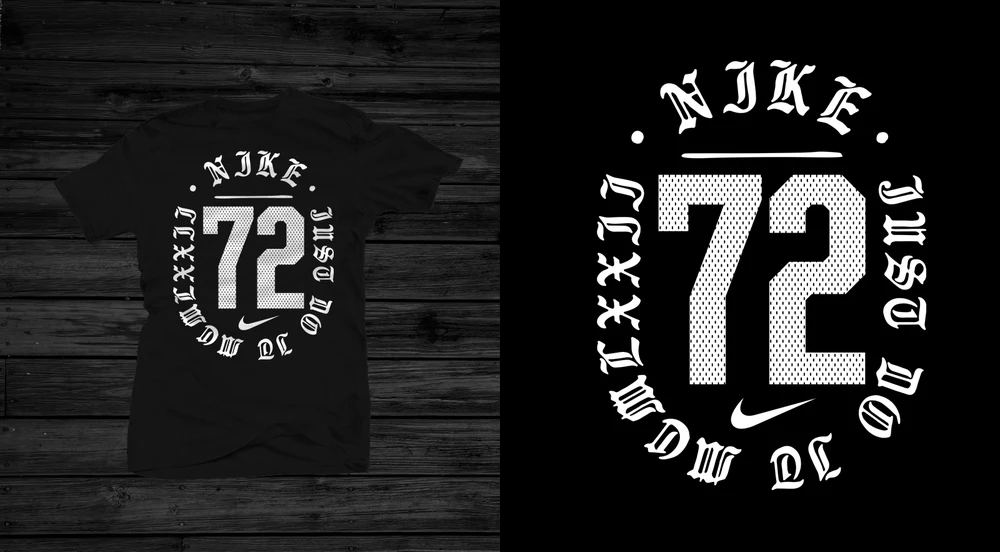 Nike 72 — Just Do It, MCMLXXII set around the numeral