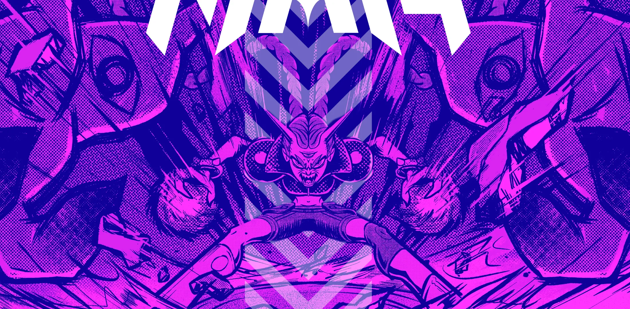 Nyara key title — the logotype cut into the purple keyframe